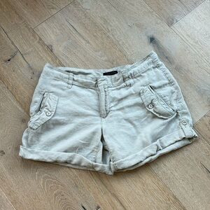 Tommy Hilfiger Linen Roll Tab Shorts Size 6
